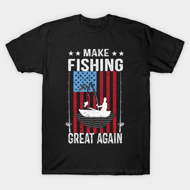 4th Of July Fishing American Flag Distressed Make Fishing Great Again